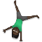 Man Cartwheeling- Dark Skin Tone emoji on LG